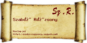 Szabó Rázsony névjegykártya